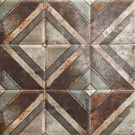 Tin tile diagonal brillant 20X20 cm carrelage Effet Metal