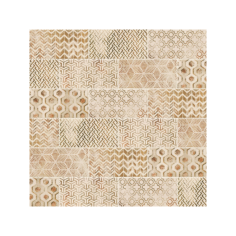 Décor Fabio naturel mat 10X20 cm carrelage Effet Pierre