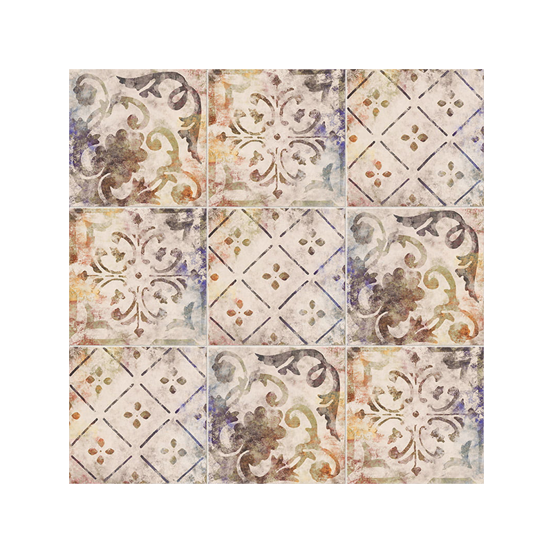 Décor Constanza multicouleur satiné 20X20 cm carrelage Effet Pierre