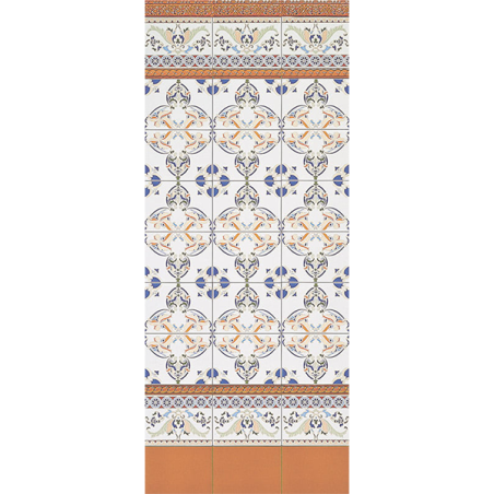 Cenefa C-24 multicouleur brillant 15X20 cm carrelage Effet Tuile andalouse