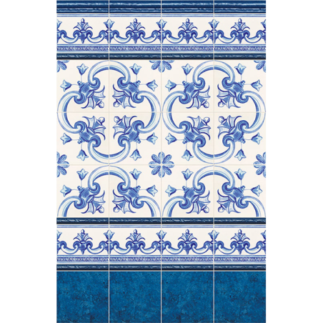 Lora bleu satiné 20X20 cm carrelage Effet Tuile andalouse