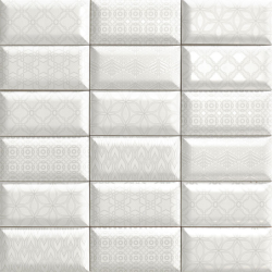 Luxor blanc brillant 10X20 cm carrelage Effet Metal