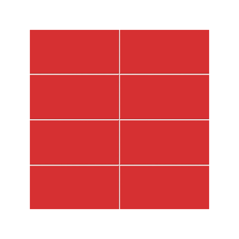 Chroma rouge mat 15X30 cm carrelage Effet Blanc & noir