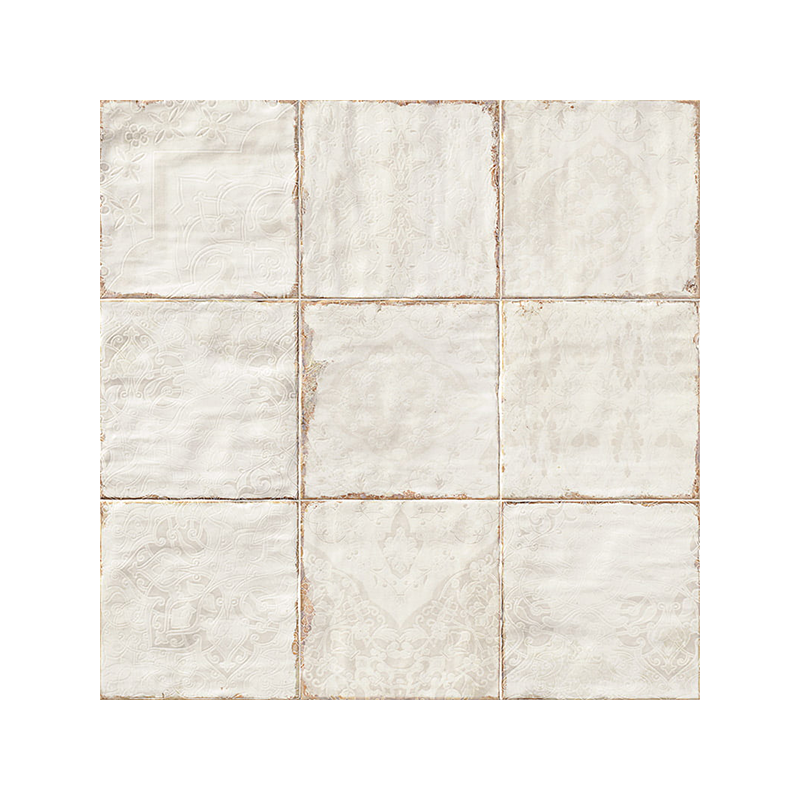 Décor Tirreno blanc satiné 20X20 cm carrelage Effet Thickness 9mm