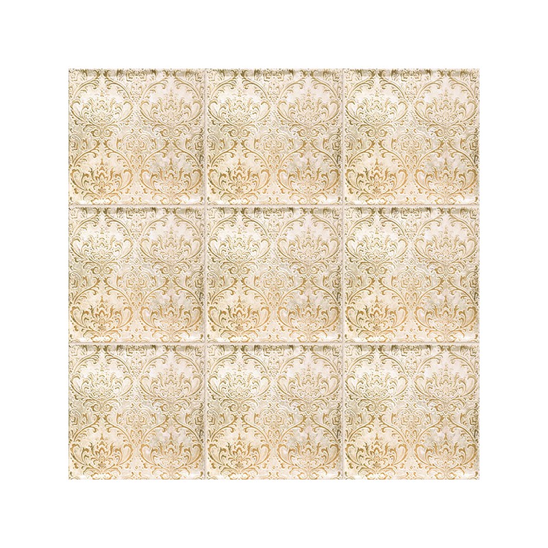 Décor Daman beige brillant 20X20 cm carrelage Effet Thickness 9mm