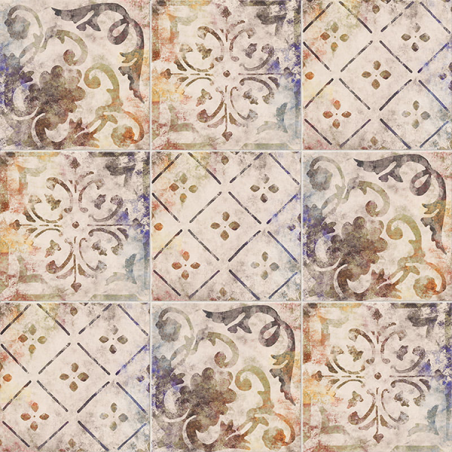 Décor Constanza multicouleur satiné 20X20 cm carrelage Effet Texture