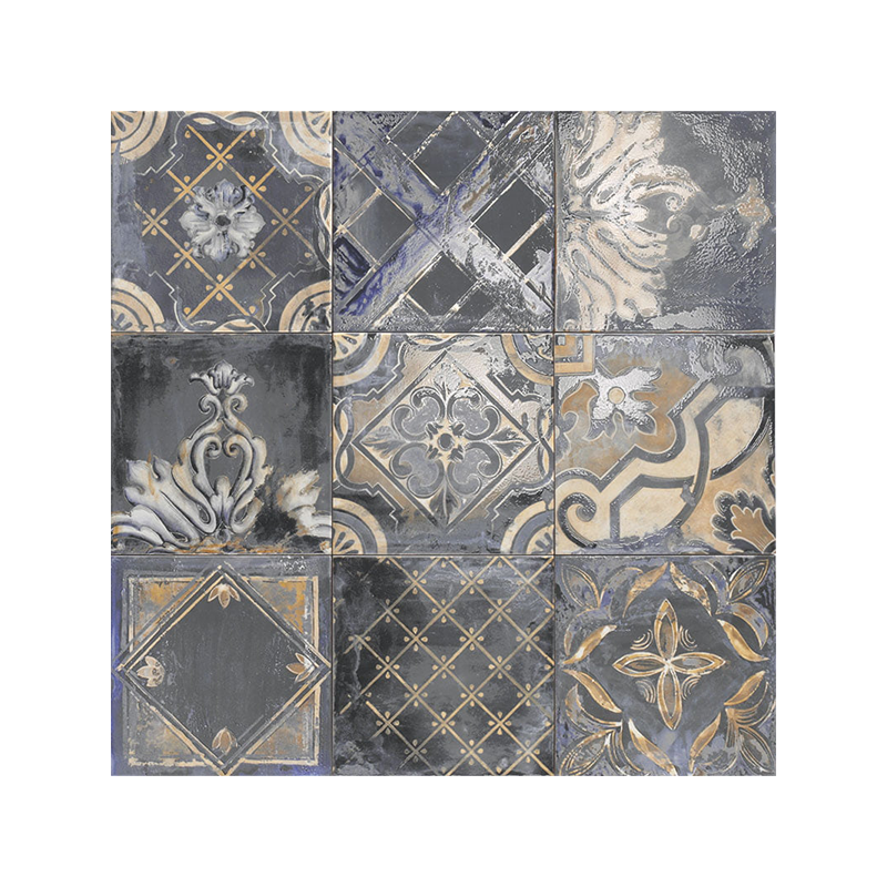 Ricordi bleu brillant 20X20 cm carrelage Effet Metal