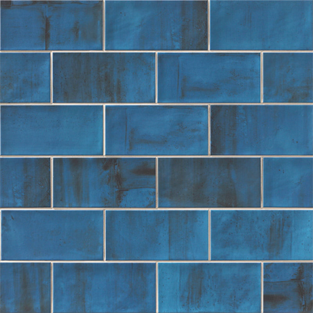 Verona 10 bleu brillant 10X20 cm carrelage Effet Pierre