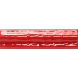 Moldura Vitta rouge brillant 5X20 cm carrelage Effet Blanc & noir