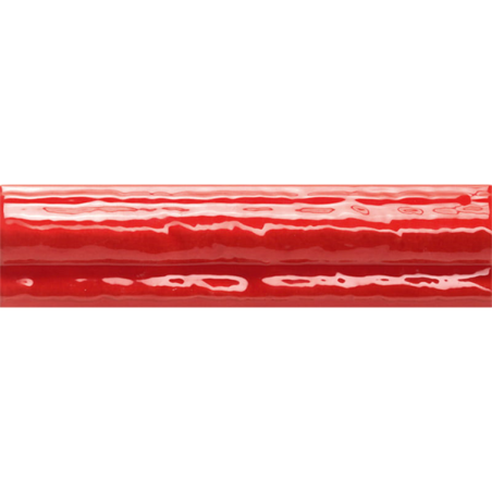 Moldura Vitta rouge brillant 5X20 cm carrelage Effet Blanc & noir