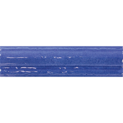Moldura Vitta bleu brillant 5X20 cm carrelage Effet Blanc & noir