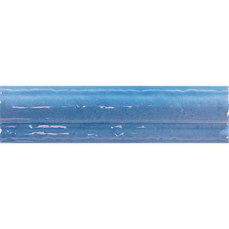 Moldura Vitta bleu ciel brillant 5X20 cm carrelage Effet Blanc & noir