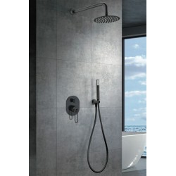 Imex ensemble de douche à levier unique encastré noir mat série belize