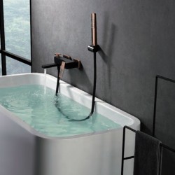 Imex robinet de bain et douche série Sweden coloris noir et or rose