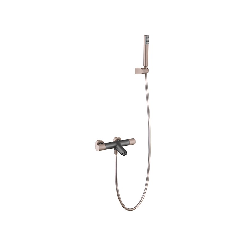 Imex robinets thermostatiques pour baignoire et douche série Line coloris gris mat et champagne
