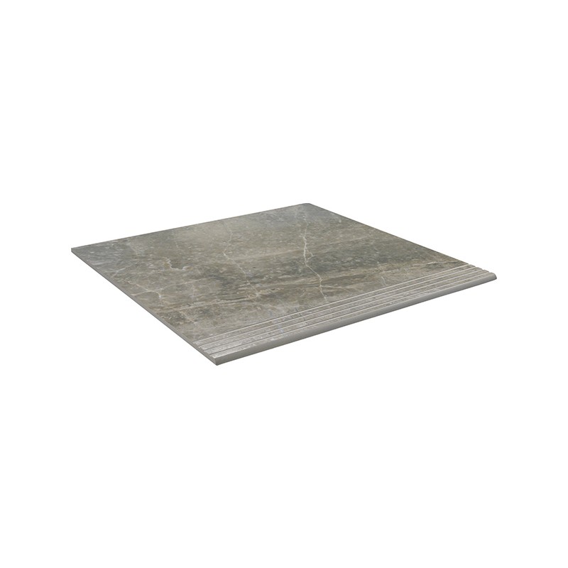 Peldaño Canto Romo Corfu NPLUS Gris Brillant 45X118 cm carrelage Effet Marbre