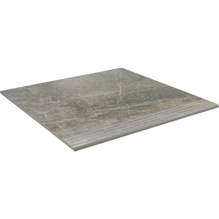 Peldaño Canto Romo Corfu NPLUS Gris Brillant 45X118 cm carrelage Effet Marbre