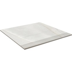 Peldaño Canto Romo Velvet Blanc Mat 37.5X75 cm carrelage Effet Pierre