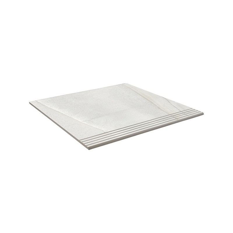 Peldaño Canto Romo Velvet Blanc Mat 37.5X75 cm carrelage Effet Pierre