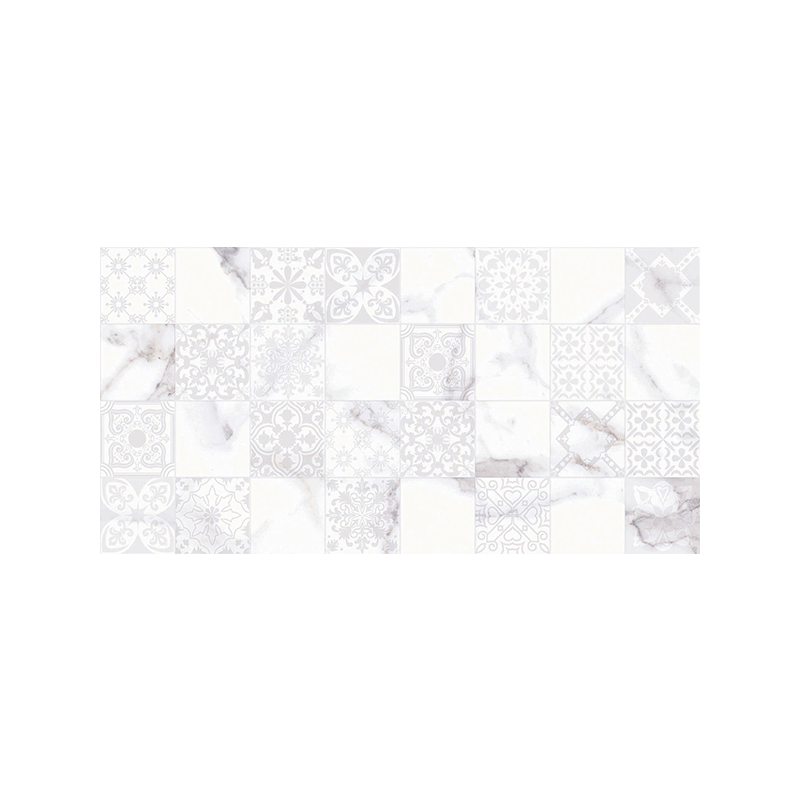 Palatina Hidraulic blanc brillant 30X60 cm carrelage Effet Marbre