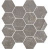 Mosaïque Tempo hexagonale foncé poli 28,3X26,5 cm Effet Pierre