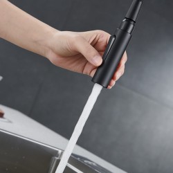 Imex robinet de cuisine monocommande rétractable noir mat série berna