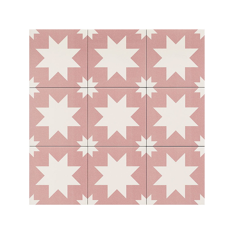 Fired star rose 20X20 cm carrelage Effet Ciment