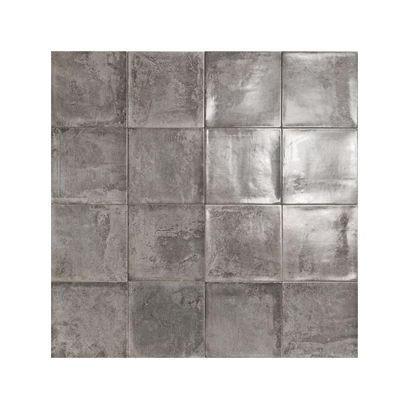 Nazari gris foncé brillant 15X15 cm carrelage Effet Ciment